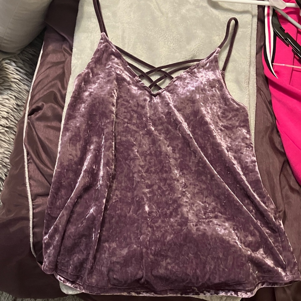 American Eagle Outfitters Velvet Camisole in Purple